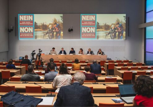 L’alliance contre la nouvelle loi sur le service civil a lancé sa campagne